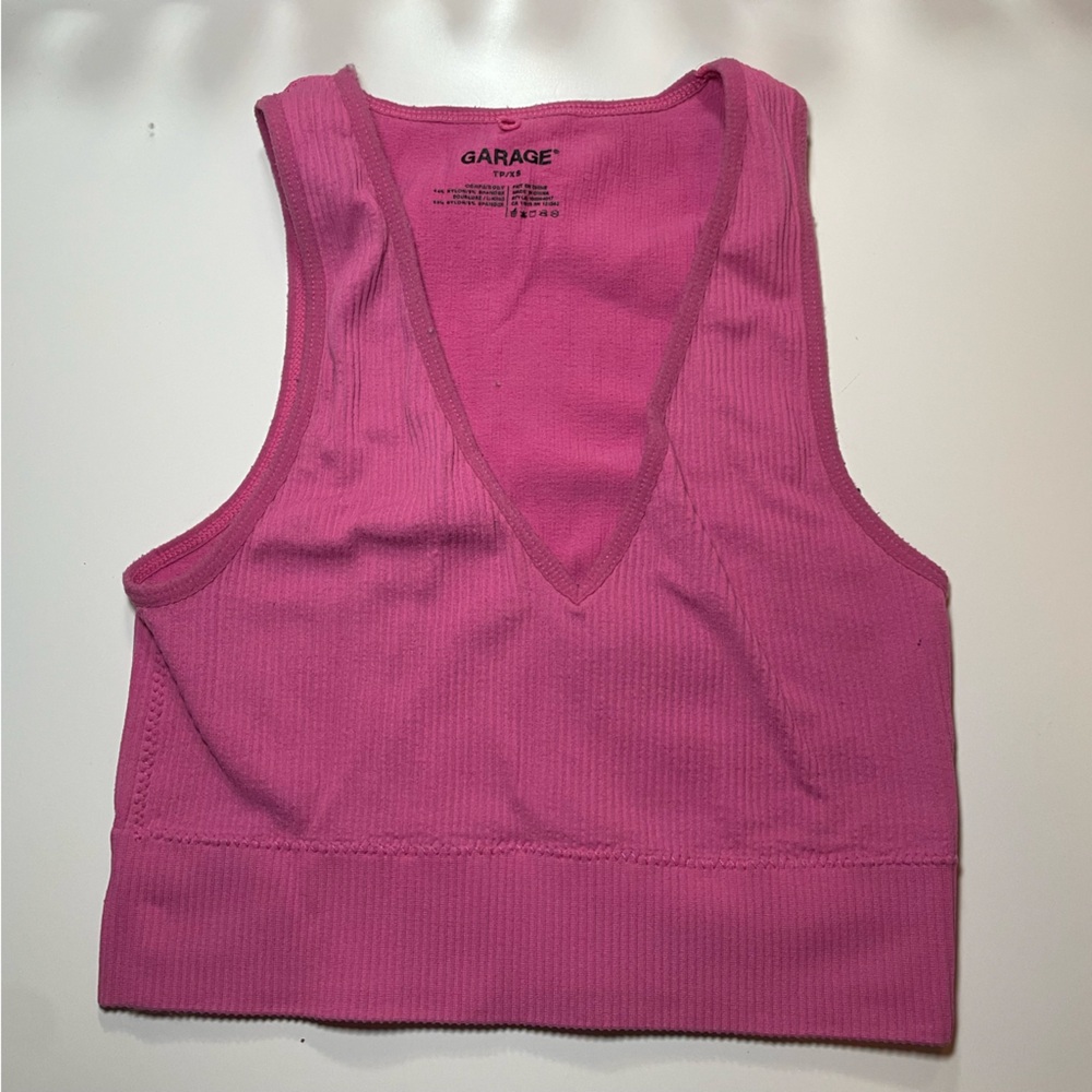 Garage Hot Pink Ribbed Top